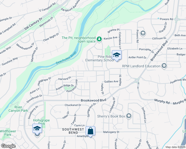 map of restaurants, bars, coffee shops, grocery stores, and more near 19766 Clarion Avenue in Bend