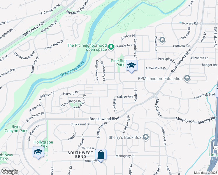 map of restaurants, bars, coffee shops, grocery stores, and more near 19766 Clarion Avenue in Bend