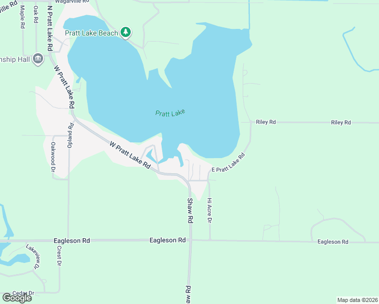 map of restaurants, bars, coffee shops, grocery stores, and more near 1681 East Pratt Lake Road in Gladwin