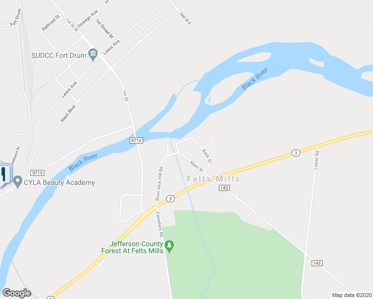 map of restaurants, bars, coffee shops, grocery stores, and more near 24438 Main Street in Felts Mills
