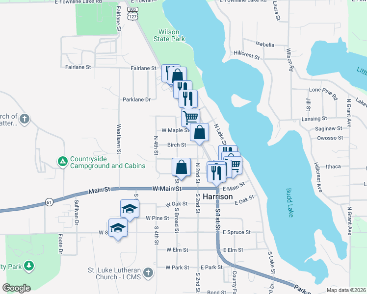 map of restaurants, bars, coffee shops, grocery stores, and more near 169 Birch Street in Harrison