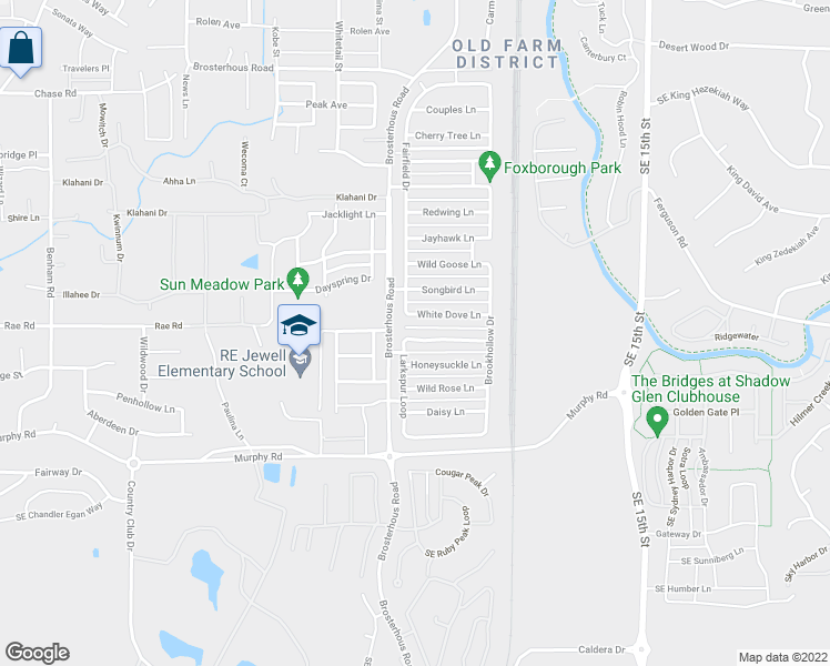 map of restaurants, bars, coffee shops, grocery stores, and more near 61165 Larkspur Loop in Bend
