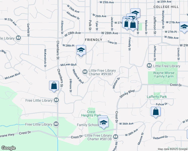 map of restaurants, bars, coffee shops, grocery stores, and more near 1130 Lorane Highway in Eugene