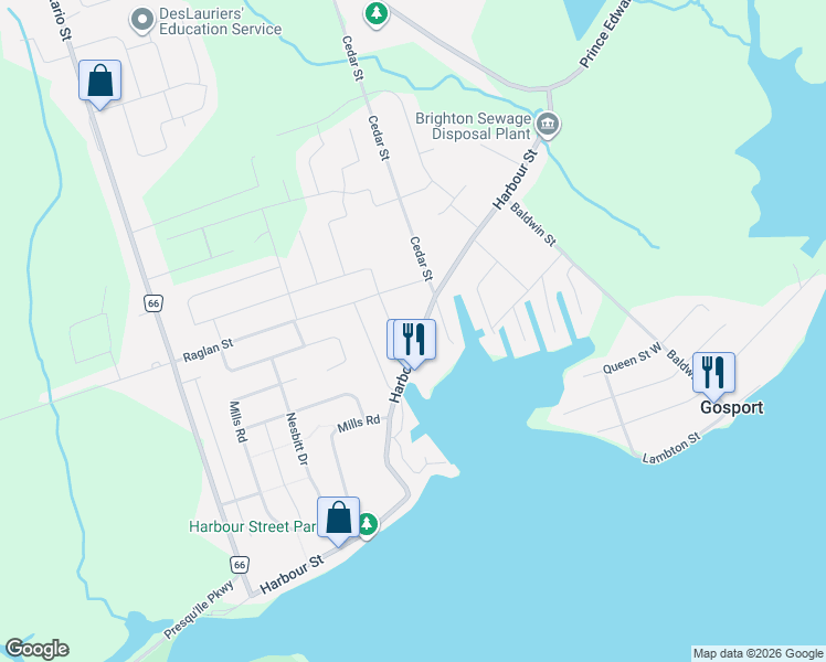 map of restaurants, bars, coffee shops, grocery stores, and more near 63 Harbour Street in Brighton