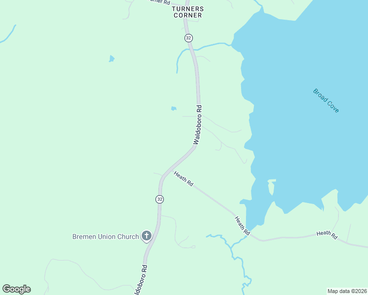 map of restaurants, bars, coffee shops, grocery stores, and more near Waldoboro Road in Bremen