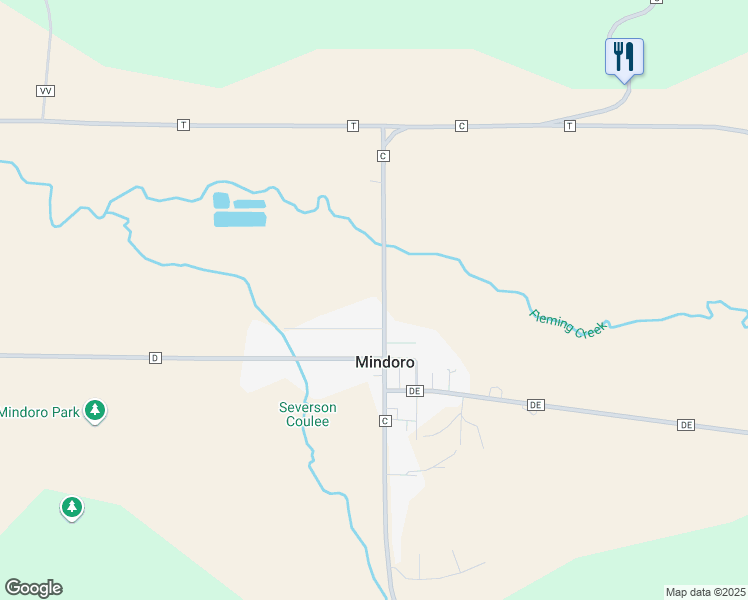 map of restaurants, bars, coffee shops, grocery stores, and more near N8381 County C in Mindoro