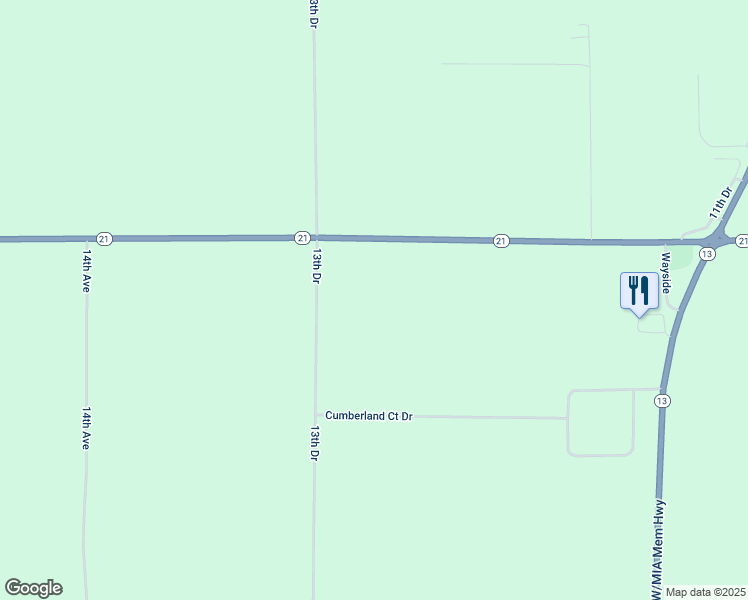map of restaurants, bars, coffee shops, grocery stores, and more near 1624 13th Drive in Friendship
