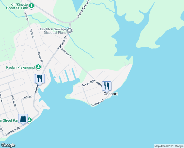 map of restaurants, bars, coffee shops, grocery stores, and more near 147 Baldwin Street in Brighton
