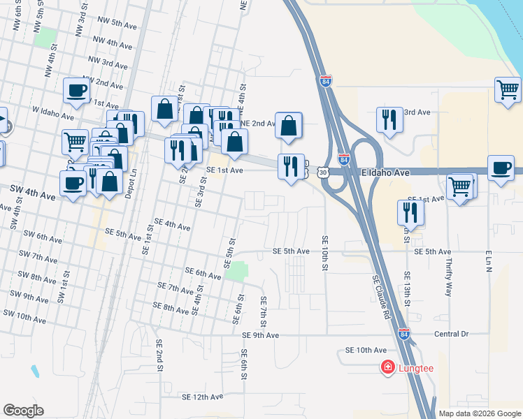 map of restaurants, bars, coffee shops, grocery stores, and more near 297 Phaeton Lane in Ontario