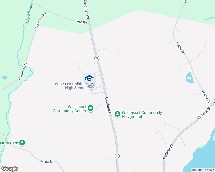 map of restaurants, bars, coffee shops, grocery stores, and more near 277 Gardiner Road in Wiscasset