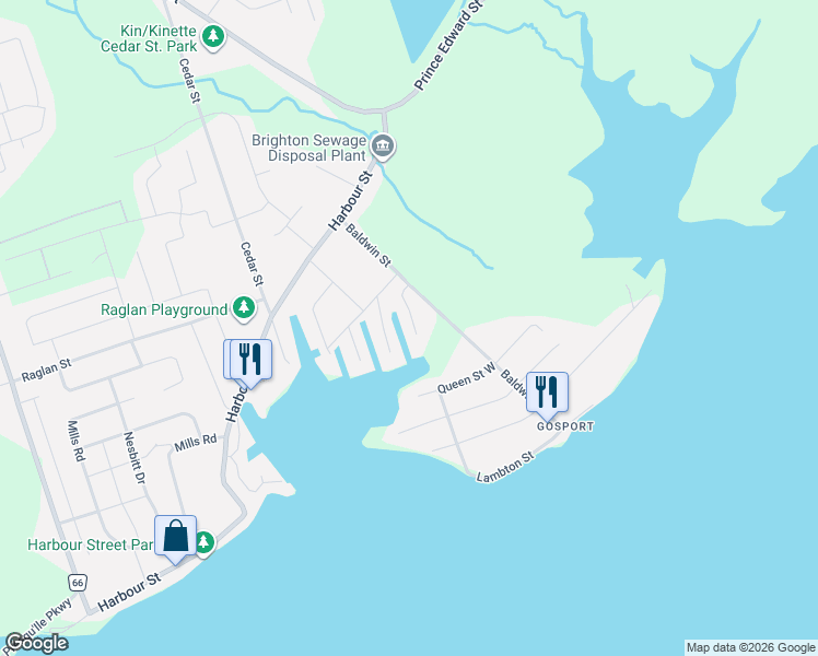 map of restaurants, bars, coffee shops, grocery stores, and more near 4 Quick Lane in Brighton