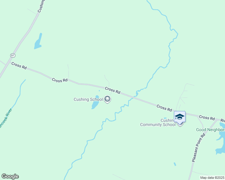 map of restaurants, bars, coffee shops, grocery stores, and more near Cross Road in Cushing