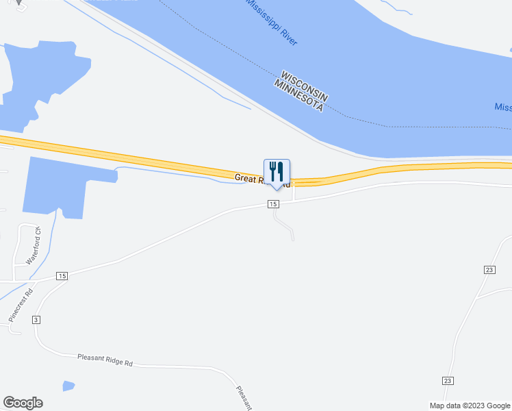 map of restaurants, bars, coffee shops, grocery stores, and more near Homer Road in Winona