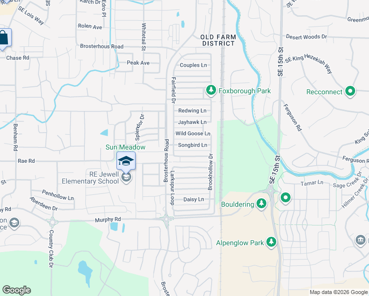 map of restaurants, bars, coffee shops, grocery stores, and more near 20623 Songbird Lane in Bend