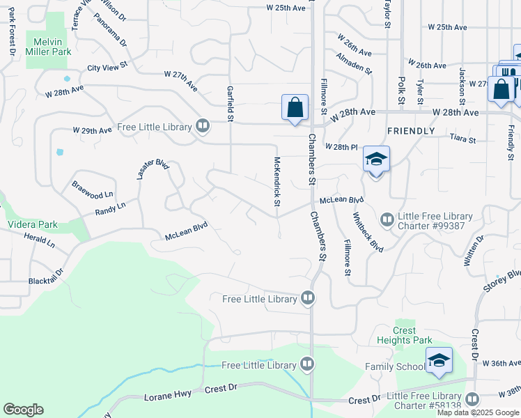 map of restaurants, bars, coffee shops, grocery stores, and more near 1955 McLean Boulevard in Eugene