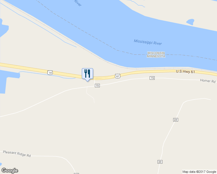 map of restaurants, bars, coffee shops, grocery stores, and more near 34789 Homer Road in Winona