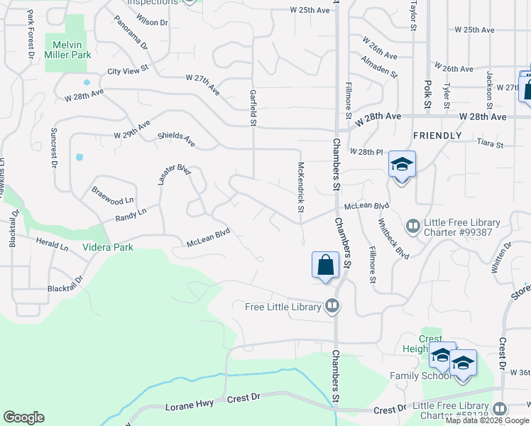 map of restaurants, bars, coffee shops, grocery stores, and more near 1955 McLean Boulevard in Eugene