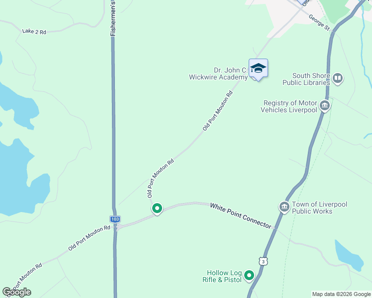 map of restaurants, bars, coffee shops, grocery stores, and more near Old Port Mouton Road in Liverpool