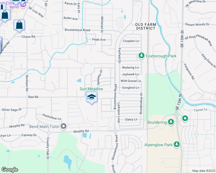 map of restaurants, bars, coffee shops, grocery stores, and more near 61210 Dayspring Drive in Bend