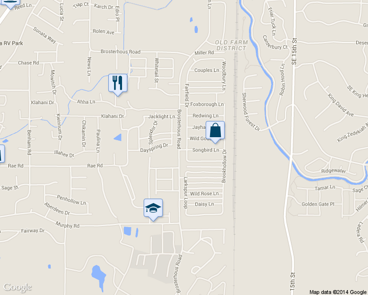 map of restaurants, bars, coffee shops, grocery stores, and more near 20605 Songbird Lane in Bend