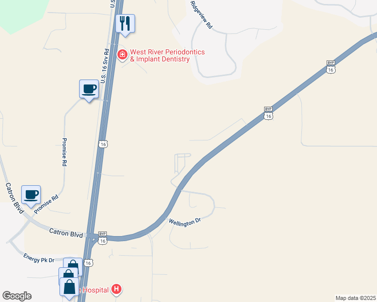 map of restaurants, bars, coffee shops, grocery stores, and more near 1330 Catron Boulevard in Rapid City
