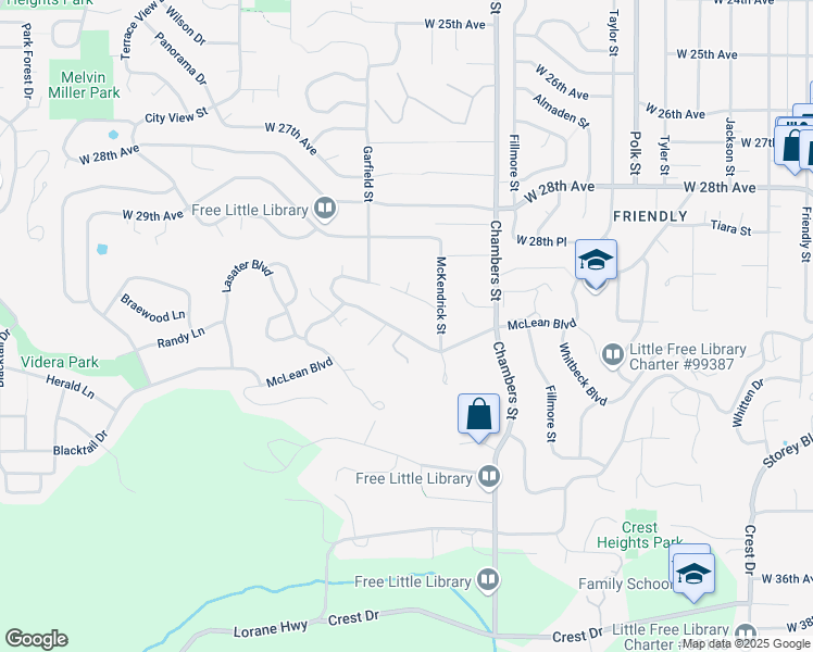 map of restaurants, bars, coffee shops, grocery stores, and more near 1955 McLean Boulevard in Eugene