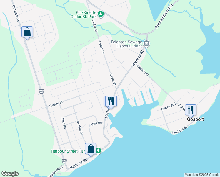 map of restaurants, bars, coffee shops, grocery stores, and more near 103 Raglan Street in Brighton