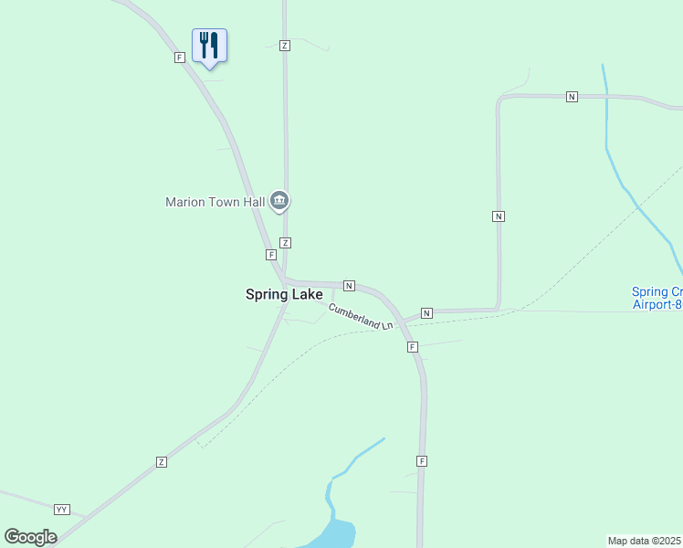 map of restaurants, bars, coffee shops, grocery stores, and more near W5482 County Road Fn in Neshkoro