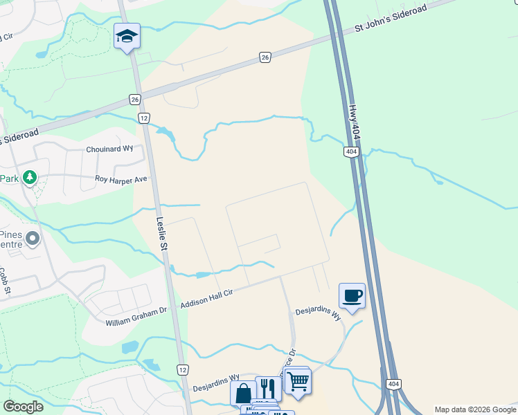map of restaurants, bars, coffee shops, grocery stores, and more near 310 Addison Hall Circle in Aurora