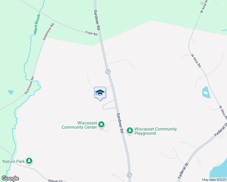 map of restaurants, bars, coffee shops, grocery stores, and more near 272 Gardiner Road in Wiscasset