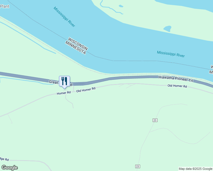map of restaurants, bars, coffee shops, grocery stores, and more near 34954 Old Homer Road in Winona