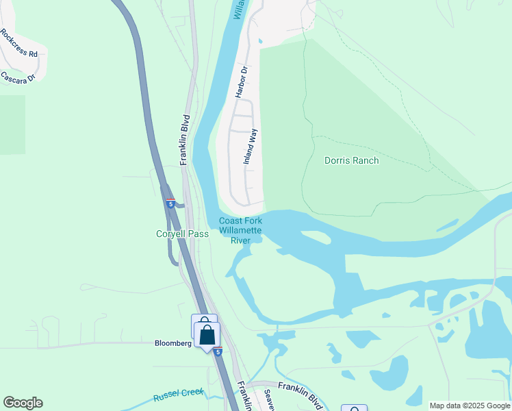map of restaurants, bars, coffee shops, grocery stores, and more near 2073 Inland Way in Springfield
