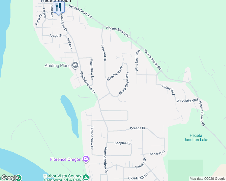 map of restaurants, bars, coffee shops, grocery stores, and more near 87987 Woodlands Drive in Florence