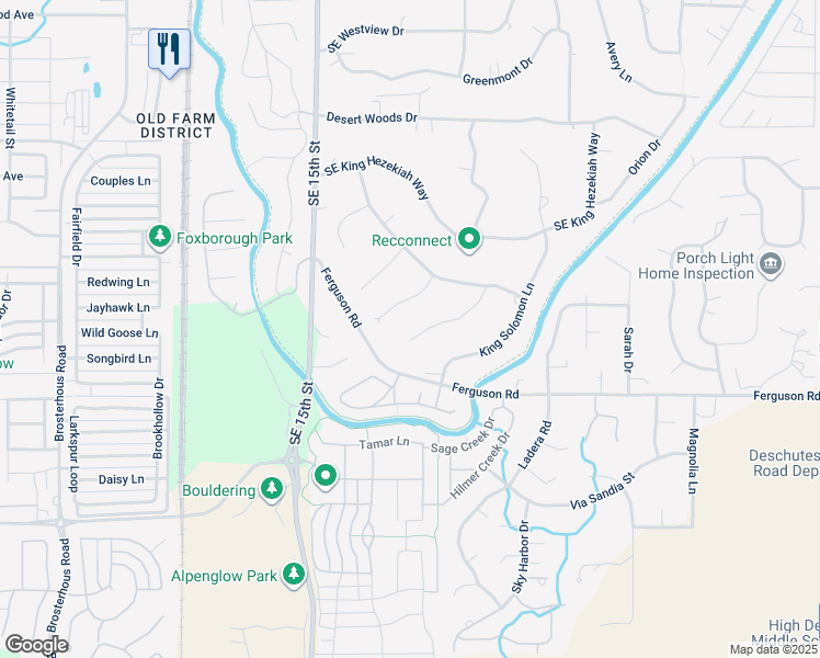 map of restaurants, bars, coffee shops, grocery stores, and more near 61239 King Zedekiah Avenue in Bend