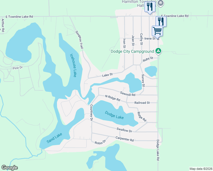 map of restaurants, bars, coffee shops, grocery stores, and more near 6640 Lake Drive in Harrison