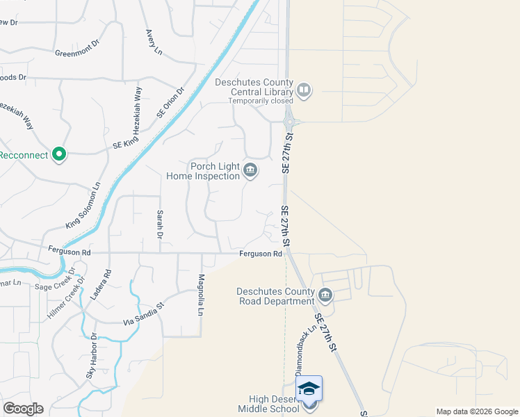 map of restaurants, bars, coffee shops, grocery stores, and more near 61082 Ferguson Court in Bend