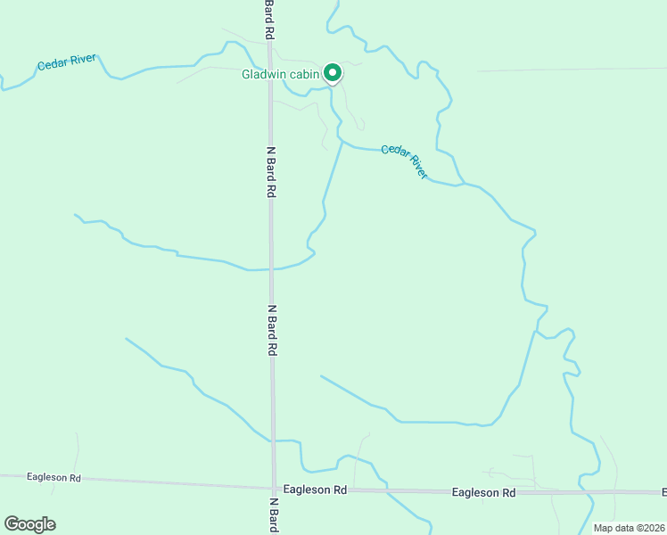 map of restaurants, bars, coffee shops, grocery stores, and more near 1660 North Bard Road in Gladwin