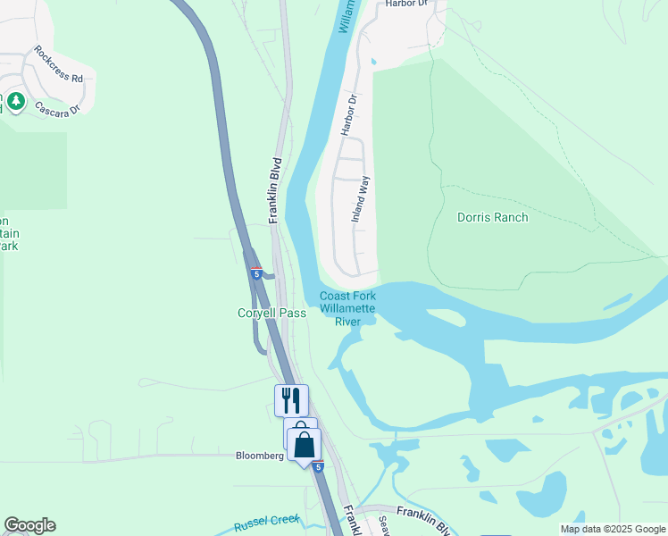map of restaurants, bars, coffee shops, grocery stores, and more near 2045 Harbor Drive in Springfield