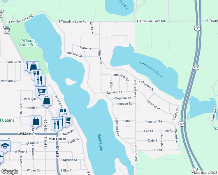 map of restaurants, bars, coffee shops, grocery stores, and more near 610 Jill Street in Harrison