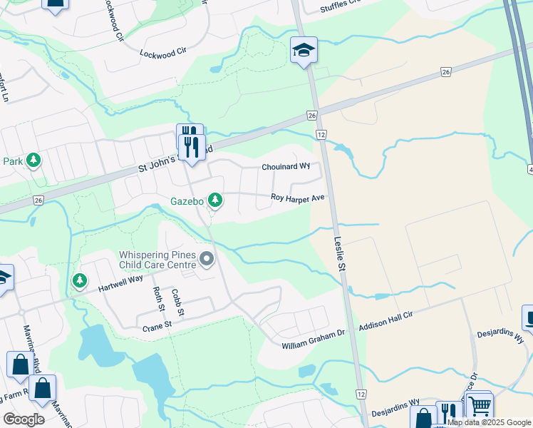 map of restaurants, bars, coffee shops, grocery stores, and more near in Aurora