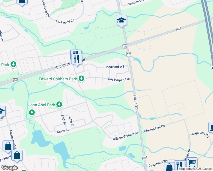 map of restaurants, bars, coffee shops, grocery stores, and more near in Aurora