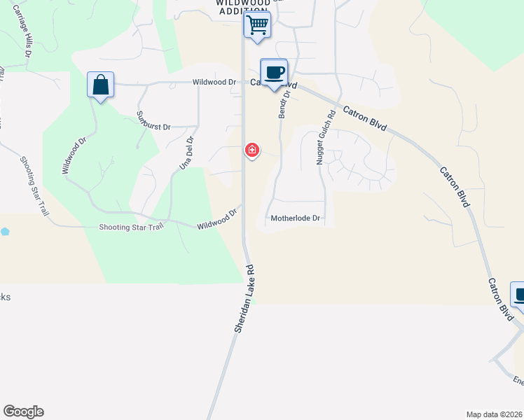 map of restaurants, bars, coffee shops, grocery stores, and more near 6107-6119 Bendt Dr in Rapid City