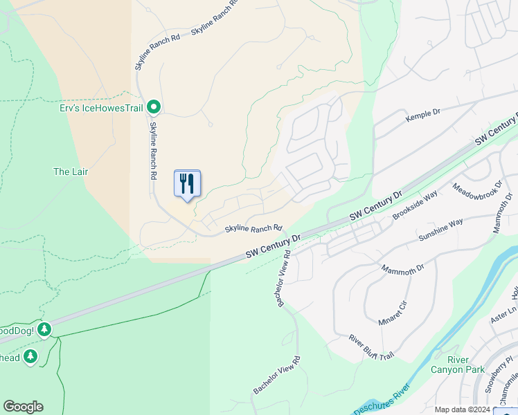 map of restaurants, bars, coffee shops, grocery stores, and more near 19255 Solomon Drive in Bend