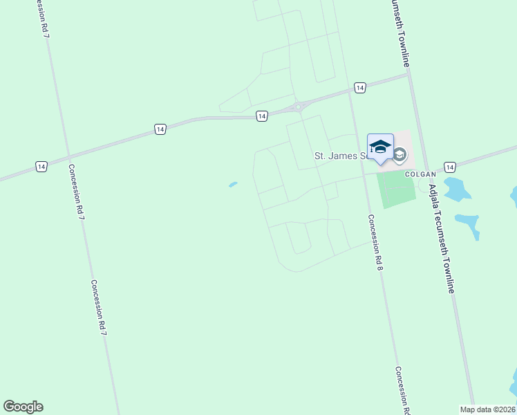 map of restaurants, bars, coffee shops, grocery stores, and more near 77 Marigold Boulevard in Simcoe County