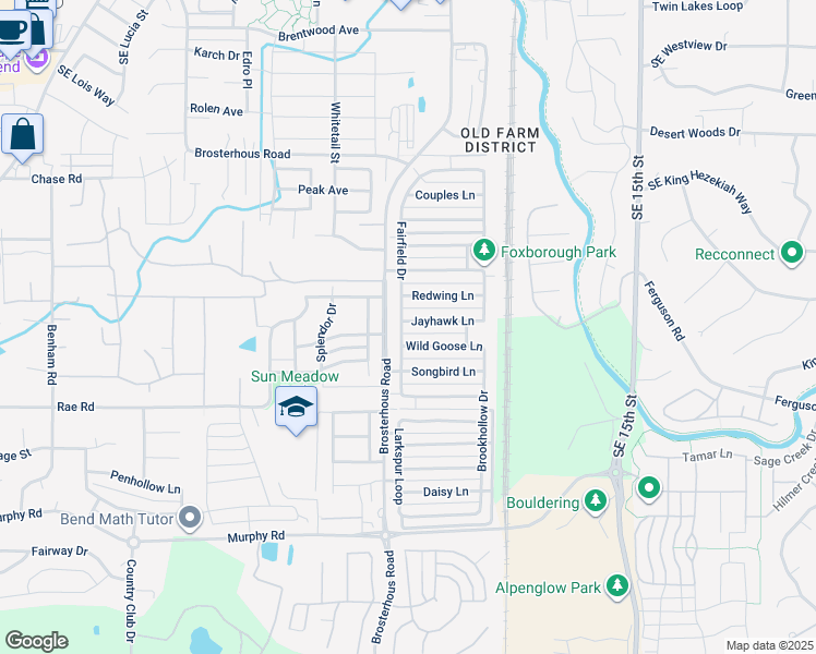 map of restaurants, bars, coffee shops, grocery stores, and more near 20609 Jayhawk Lane in Bend