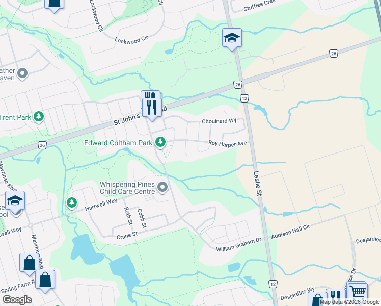 map of restaurants, bars, coffee shops, grocery stores, and more near 31 Bolsby Court in Aurora