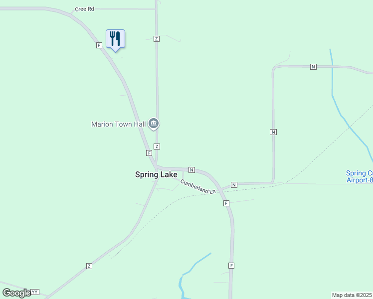 map of restaurants, bars, coffee shops, grocery stores, and more near W5482 County Road Fn in Neshkoro