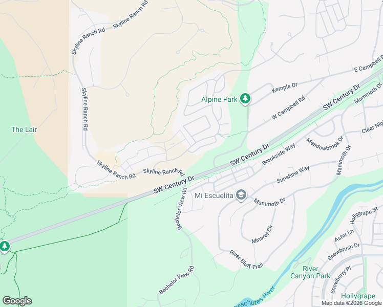 map of restaurants, bars, coffee shops, grocery stores, and more near 61271 Meeks Trail in Bend