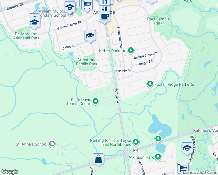 map of restaurants, bars, coffee shops, grocery stores, and more near in Newmarket