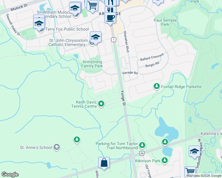 map of restaurants, bars, coffee shops, grocery stores, and more near 920 Isaac Phillips Way in Newmarket